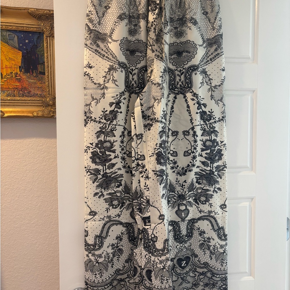 Zimmermann Black and Cream Lace Skirt